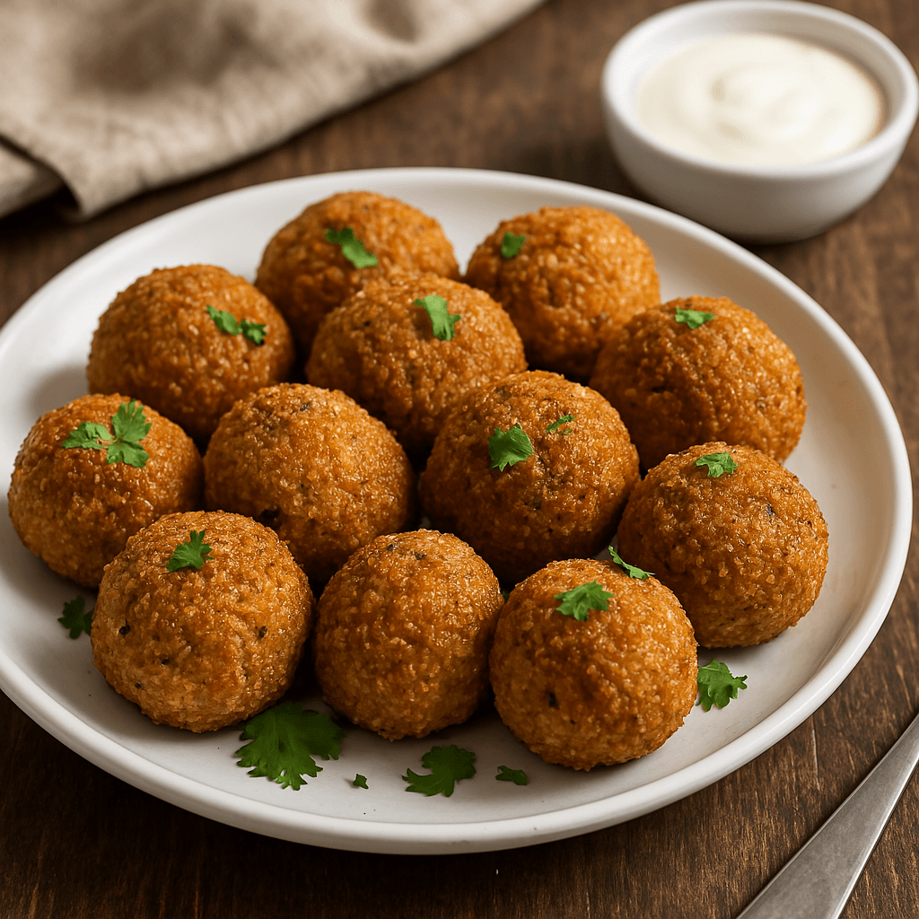 Boulettes de fonio “Bonne Maman” – Moelleuses à l’intérieur, croustillantes à l’extérieur, prêtes à être savourées avec une sauce fraîche ou une salade.