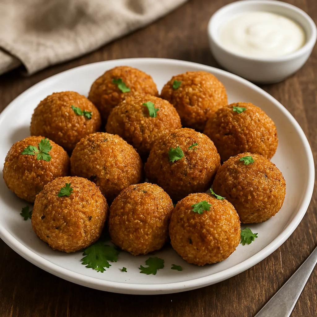 Boulettes de fonio “Bonne Maman” – Moelleuses à l’intérieur, croustillantes à l’extérieur, prêtes à être savourées avec une sauce fraîche ou une salade.