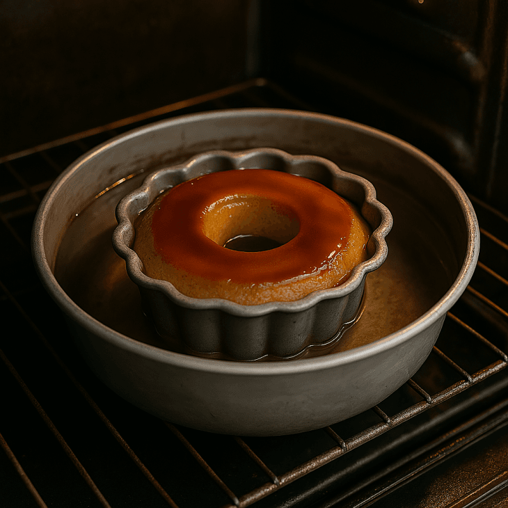 Cuisson du pudding de fonio en moule couronne – Une cuisson douce au bain-marie pour un résultat parfaitement moelleux et bien démoulé
