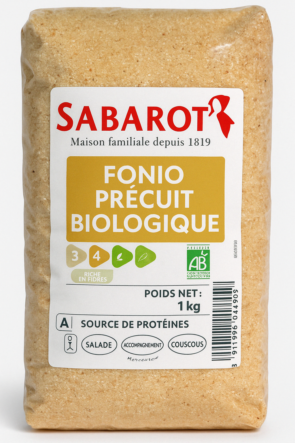 Sabarot Fonio pr&eacute;cuit biologique 1 kg