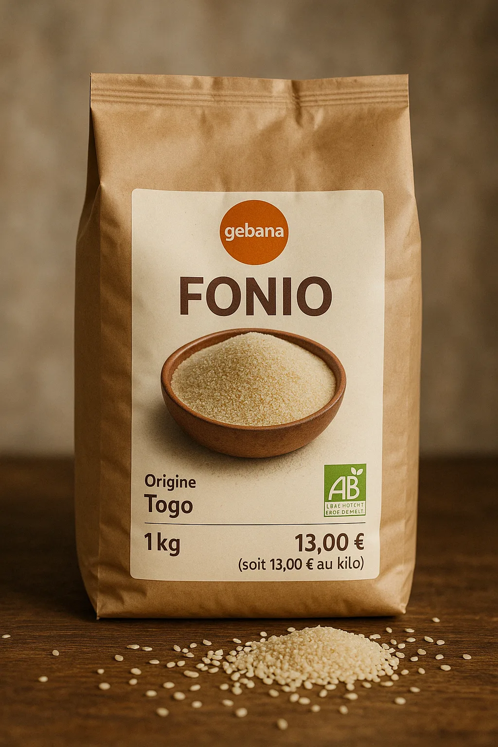 Paquet de Gebana Fonio Bio du Togo - 1 kg