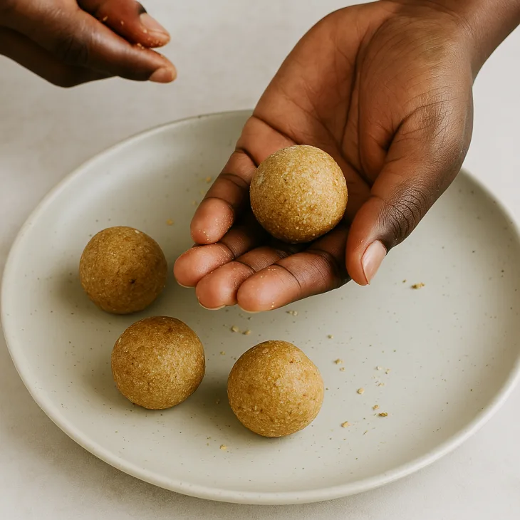 Former des boules de 50 à 100 g (selon votre moule ou à la main).