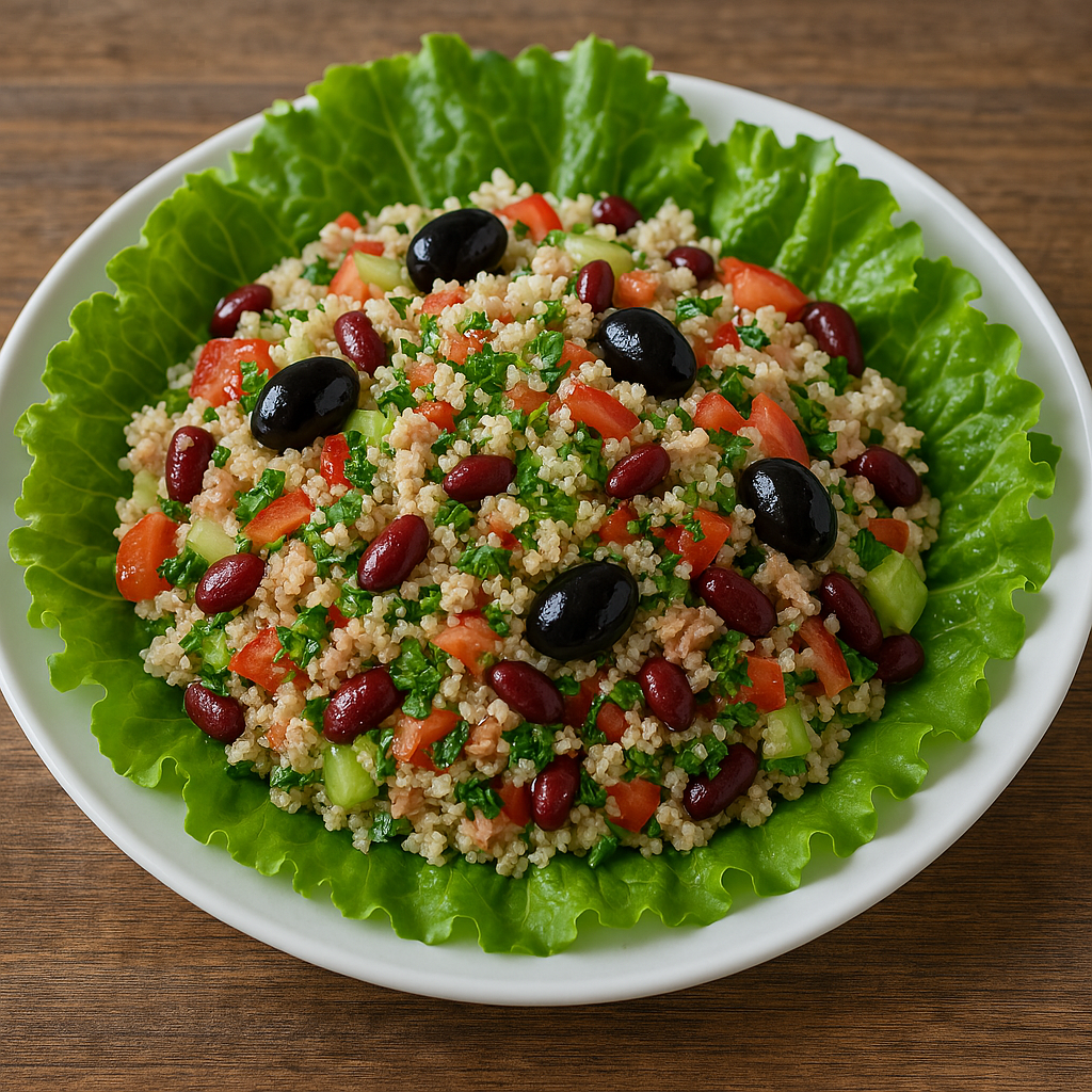Salade de fonio v&eacute;g&eacute;tarienne color&eacute;e