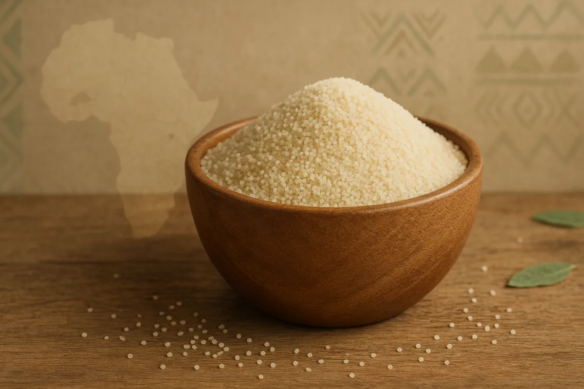Grains de fonio africain décortiqué, céréale d'Afrique de l'Ouest