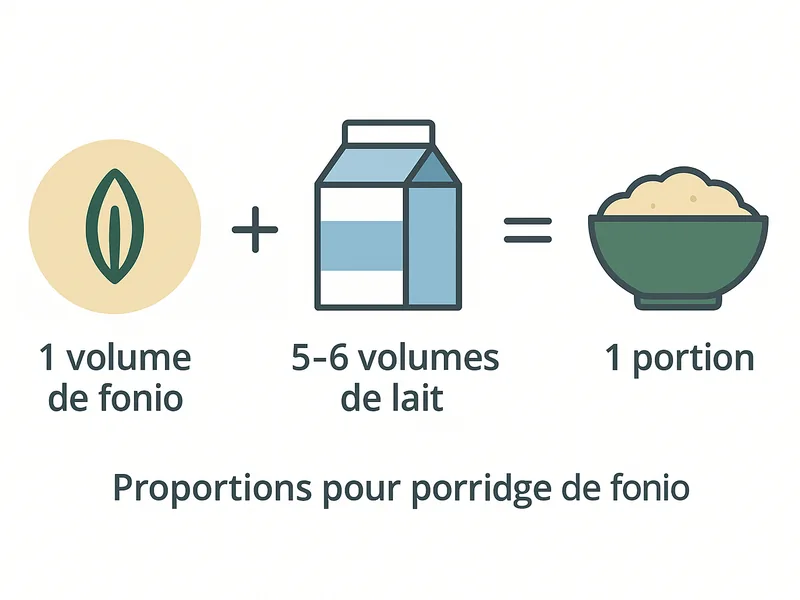 Infographie des proportions pour porridge de fonio