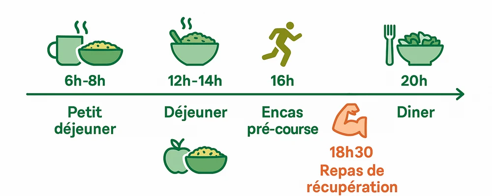 Planning nutritionnel journalier avec fonio pour coureur d'endurance