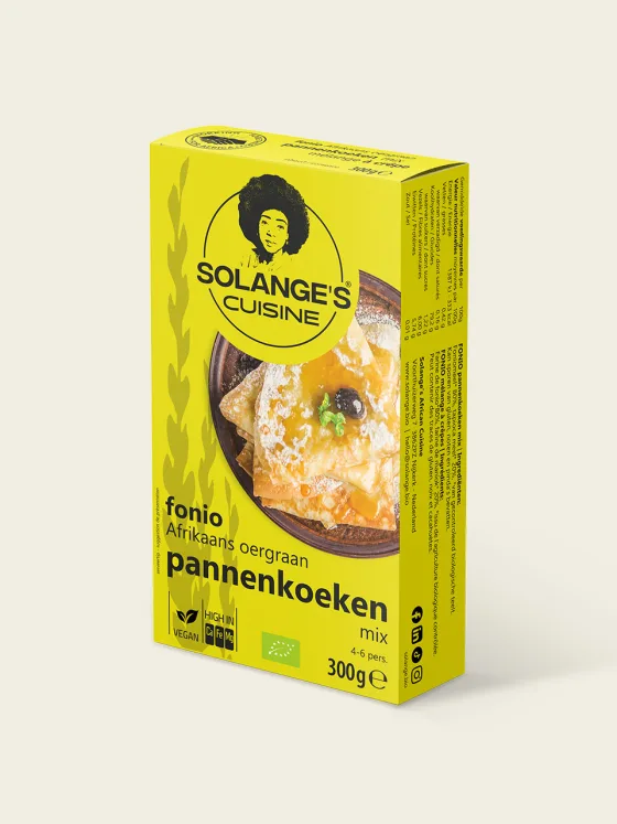 Crêpes de fonio vegan de la marque "Solange's Cuisine"