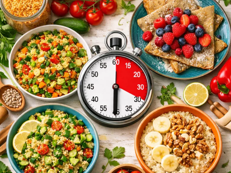 Bol de fonio avec légumes colorés pour un repas sans gluten facile et rapide