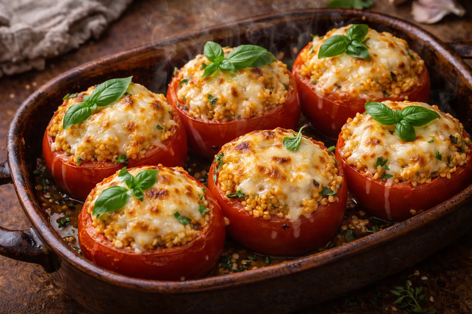 Tomates farcies au millet et fromage
