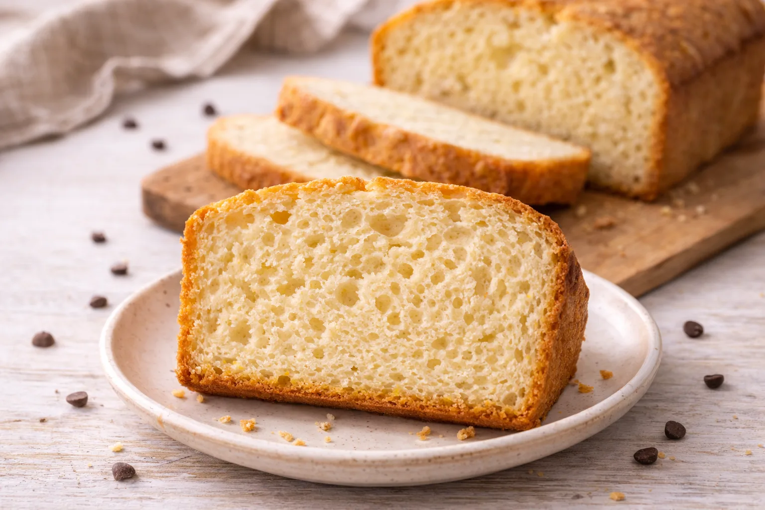 G&acirc;teau nature m&eacute;lange riz-millet 70/30 mie moelleuse texture l&eacute;g&egrave;rement plus dense que le bl&eacute; mais savoureuse