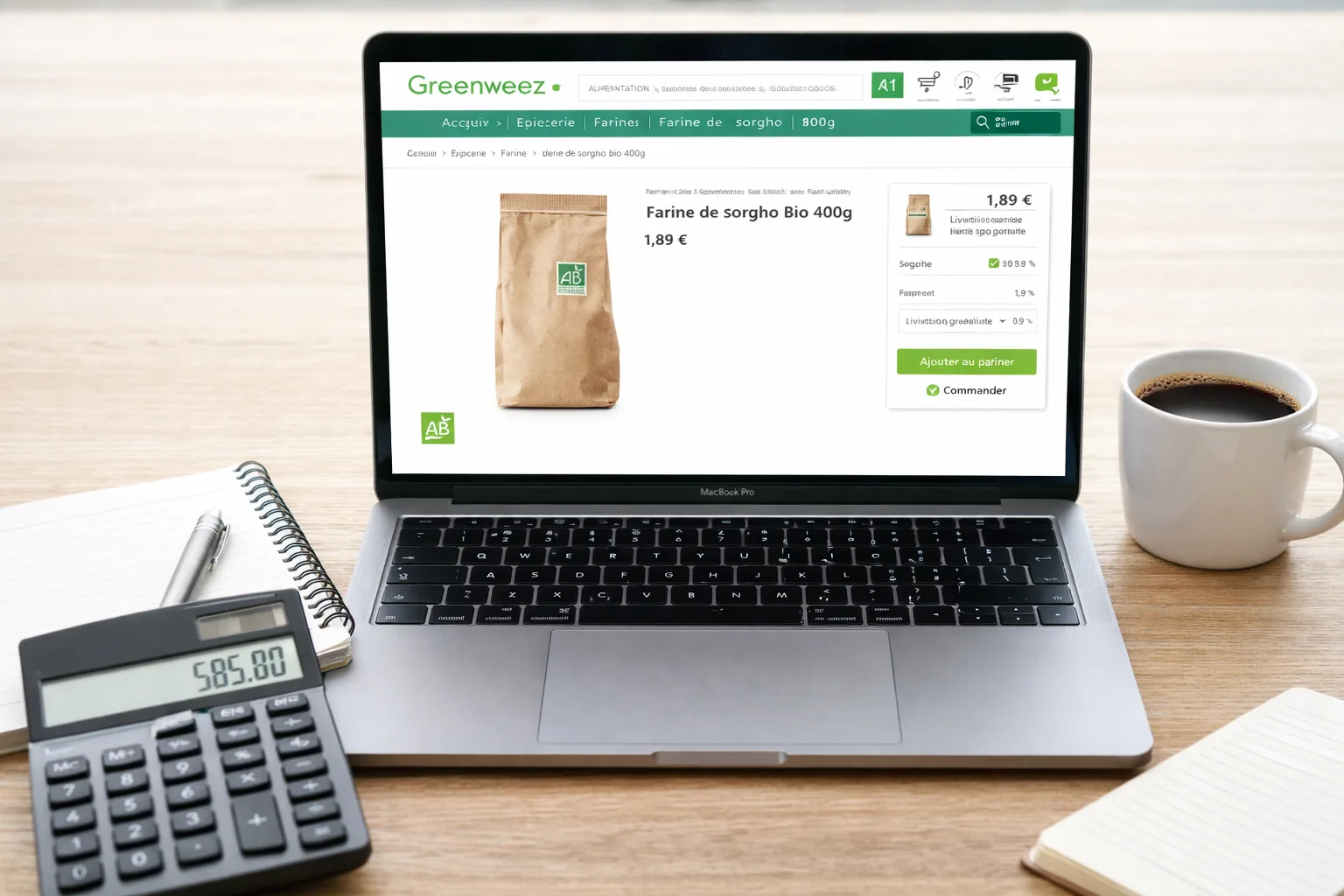 Achat en ligne de farine de sorgho sur site e-commerce bio Greenweez