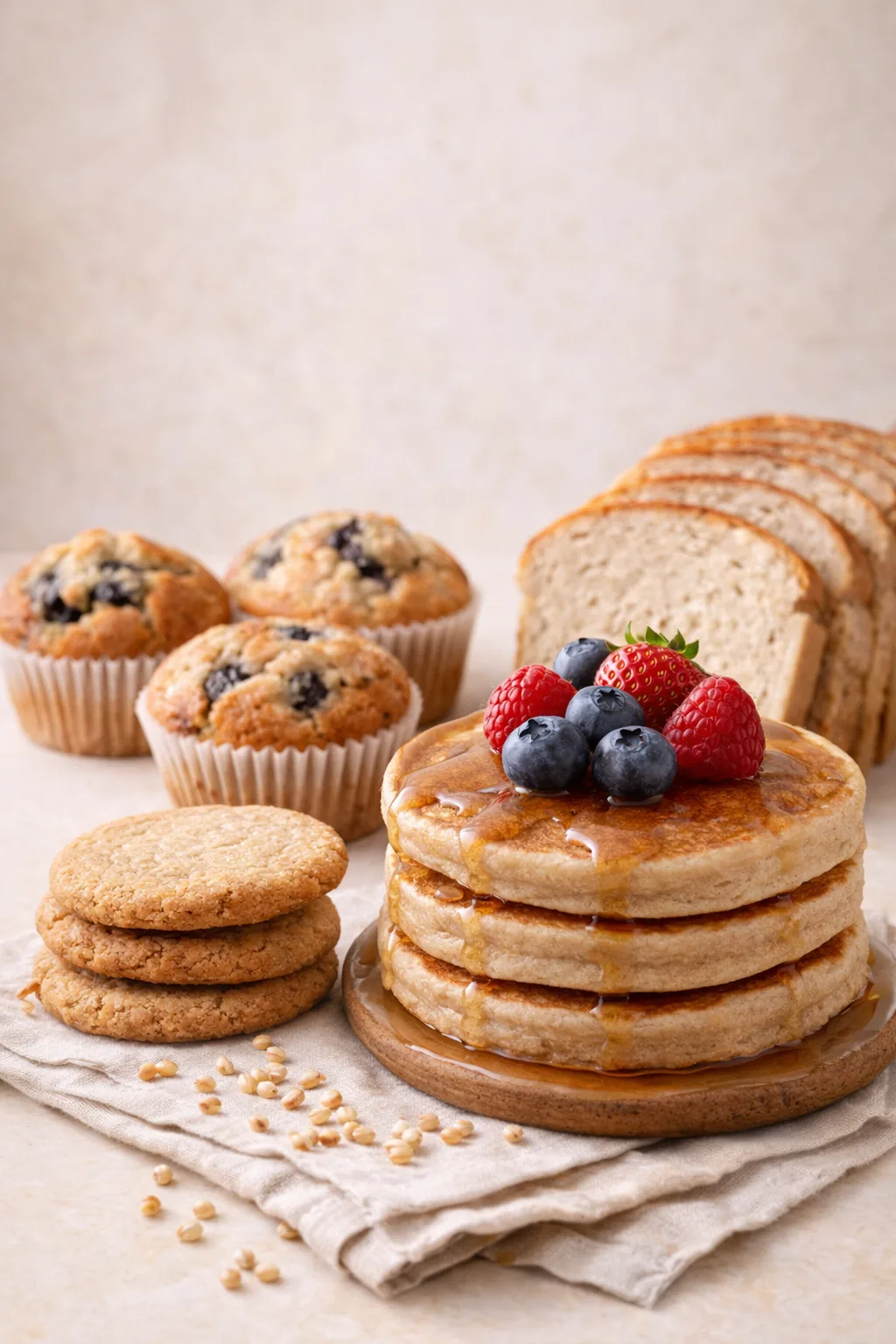 Assortiment de p&acirc;tisseries sans gluten pr&eacute;par&eacute;es avec de la farine de sorgho