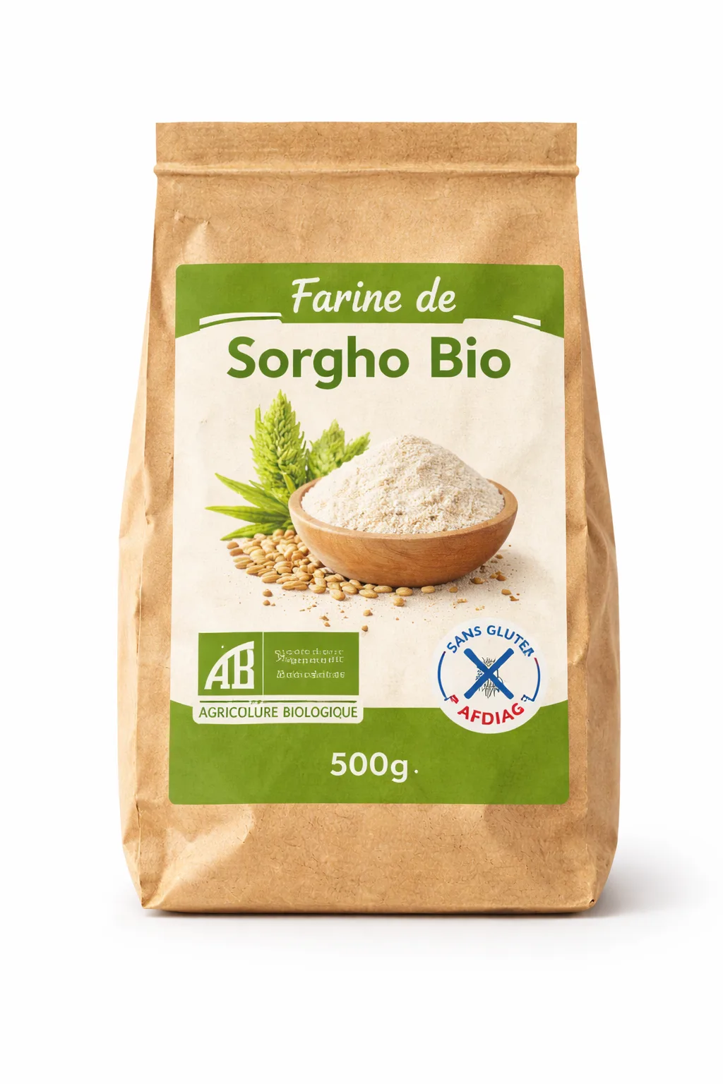 Sac de farine de sorgho bio Graines d'Alisa disponible chez Biocoop